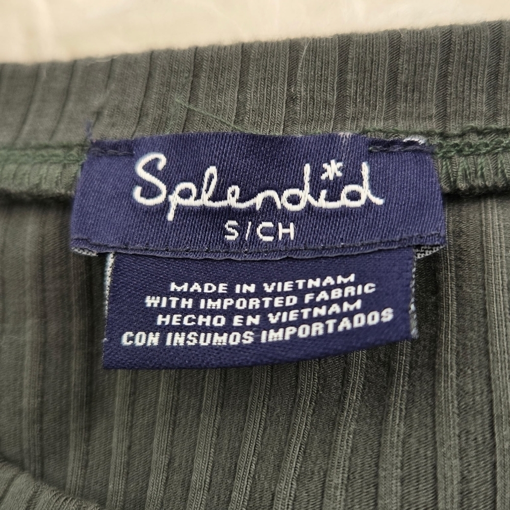 Splendid Size Small Long Sleeve Rib Tee. Olive Green. Good preowned condition. - Picture 7 of 7